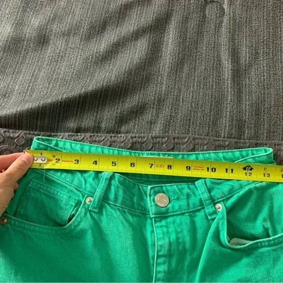 Zara Bloggers Favourite Brat Balletcore High Waisted Wide Leg Jeans Green Size 4 - Picture 13 of 16